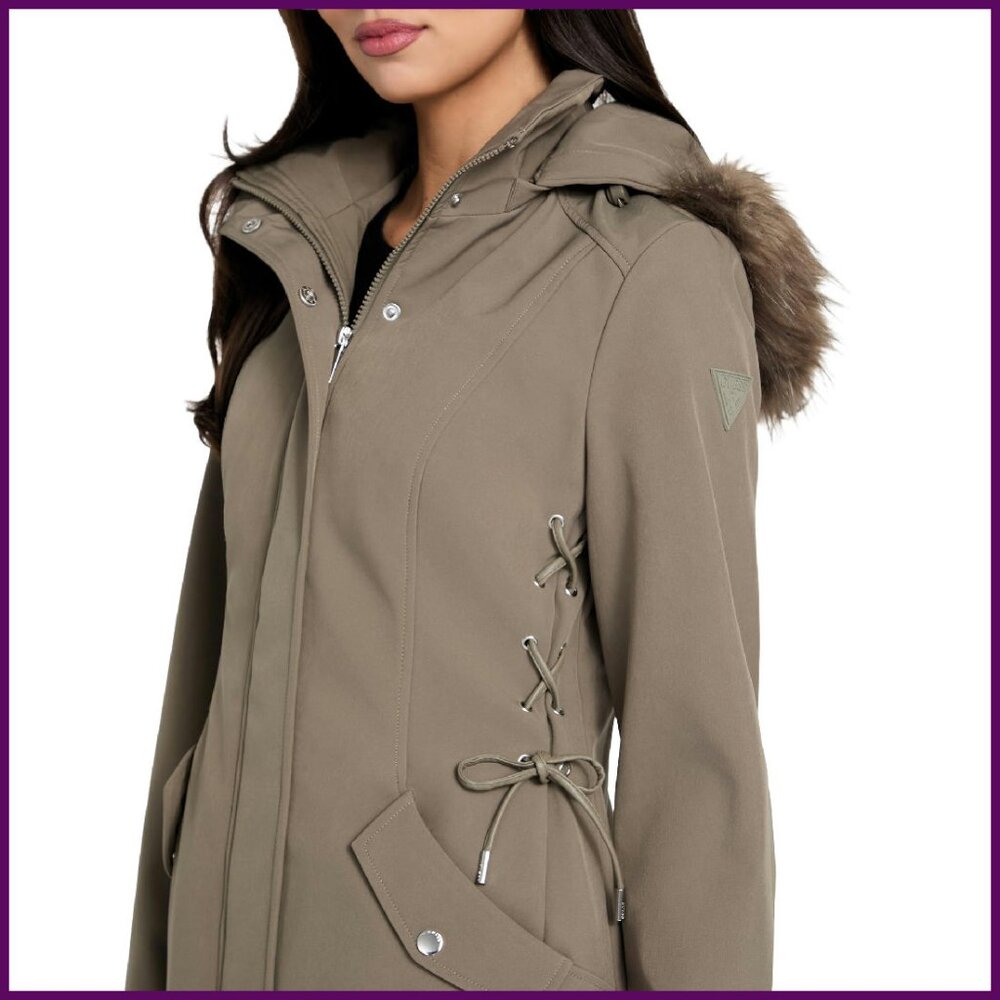 Mid-Length Softshell Jacket Waterproof Windproof … - image 1